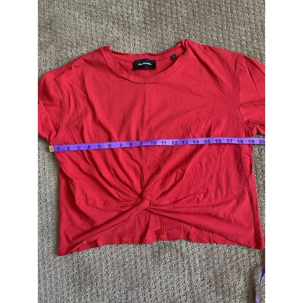 The Kooples Womens Red Front Knot Crop Tee Shirt Red Size 3 View 4